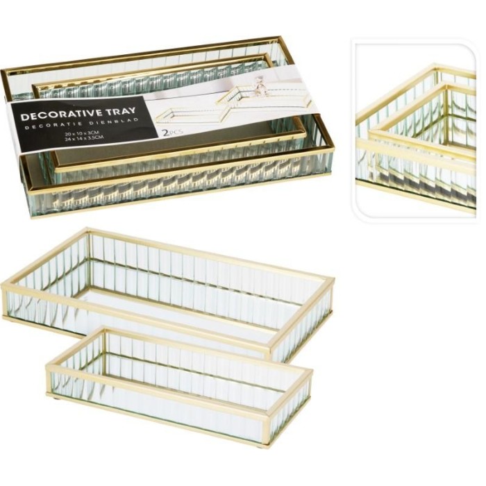 SET 2 VASSOI SPECCHIO ORO